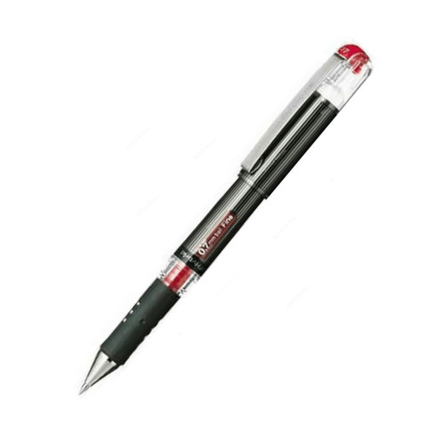 Pentel Hybrid Grip DX Gel Roller Pen, PE-K227-B, 0.7MM Tip, Red, 12 Pcs/Pack