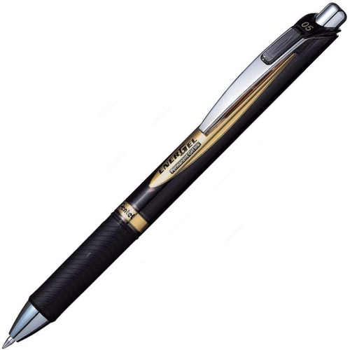 Pentel Energel Permanent Gel Roller Pen, PE-BLP75-AX, 0.5MM Tip, Black, 12 Pcs/Pack