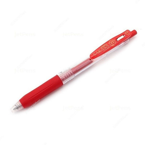Zebra Gel Roller Pen, JJB15, Sarasa, 0.7MM Tip, Red, 12 Pcs/Pack