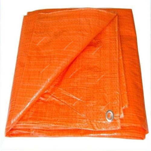 Robustline Heavy Duty Tarpaulin Sheet, Plastic, 60 Feet Length x 60 Feet Width, Orange