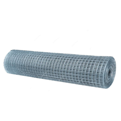 Robustline Galvanised Mesh Wire Fence, 3/4 Inch Mesh Size, 4 Feet Width x 25 Mtrs Length, Silver