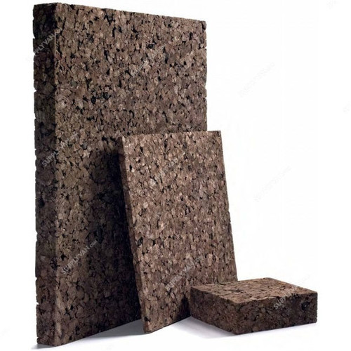 Expanded Cork Board, Wood, 25MM Thk, 50CM Width x 1 Mtr Length, Dark Brown