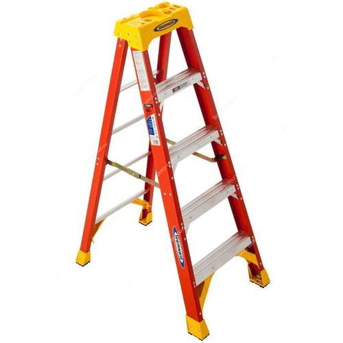 Werner Single Sided Step Ladder, 6205, Fiberglass, 5 Feet Height, 136 Kg Weight Capacity