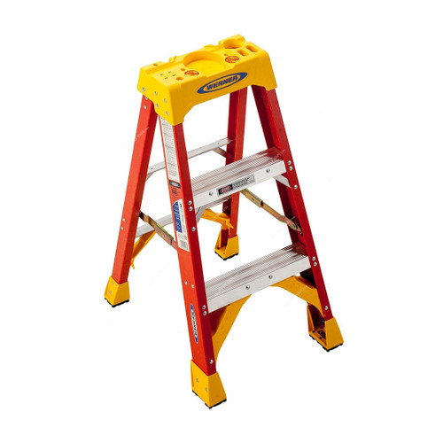 Werner Single Sided Step Ladder, 6203, Fiberglass, 3 Feet Height, 136 Kg Weight Capacity