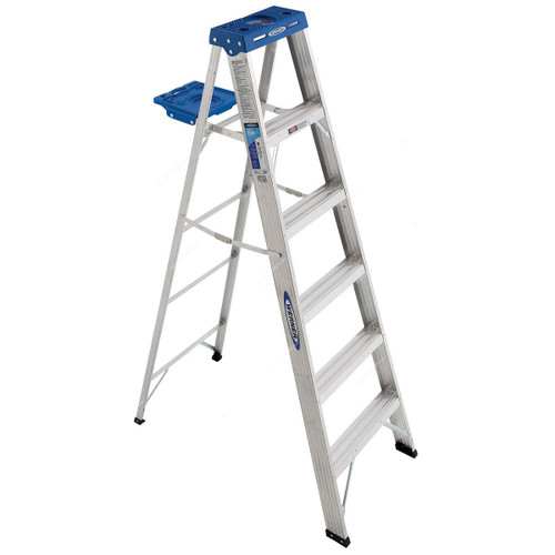 Werner Single Sided Step Ladder, 366, Aluminium, 6 Feet Height, 113 Kg Weight Capacity