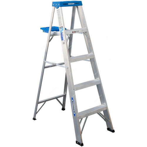 Werner Single Sided Step Ladder, 365, Aluminium, 5 Feet Height, 113 Kg Weight Capacity