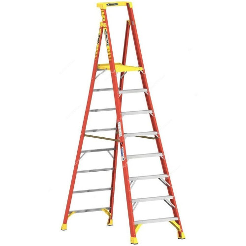 Werner Podium Step Ladder, PD6208, Fiberglass, 8 Feet Platform Height, 136 Kg Weight Capacity