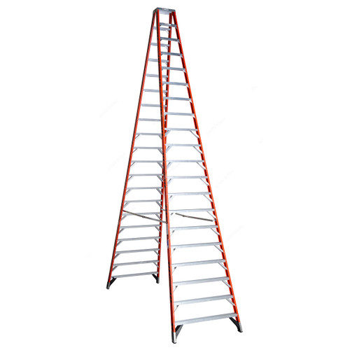 Werner Double Sided Step Ladder, T7420, Fiberglass, 20 Feet Height, 170 Kg Weight Capacity