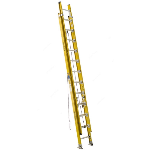 Werner Dual Section Extension Ladder, D7124-2, Fiberglass, D-Rung, 12+12 Steps, 170 Kg Weight Capacity