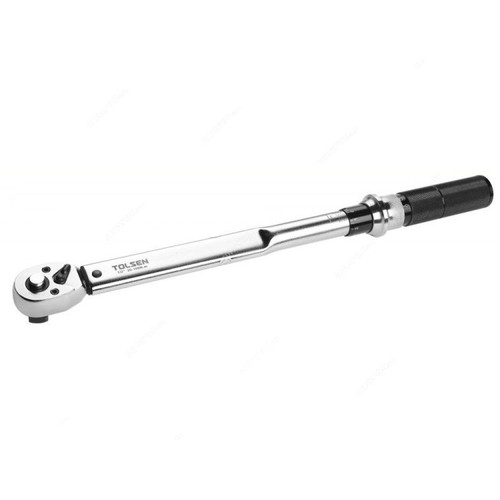 Tolsen Micrometer Torque Wrench With Reversible Ratchet, 19500, 1-5 Nm, 1/4 Inch Drive Size x 240MM Length