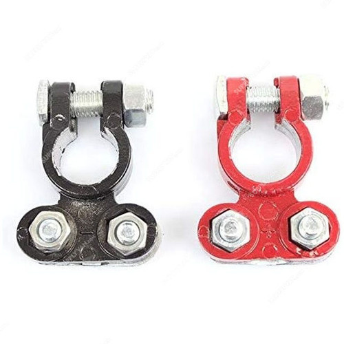 Automotive Battery Terminal Clamp, Black/Red