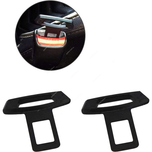 Car Safety Seat Belt Buckle Clip, Plastic, 2 Inch Width, Black, 2 Pcs/Pack