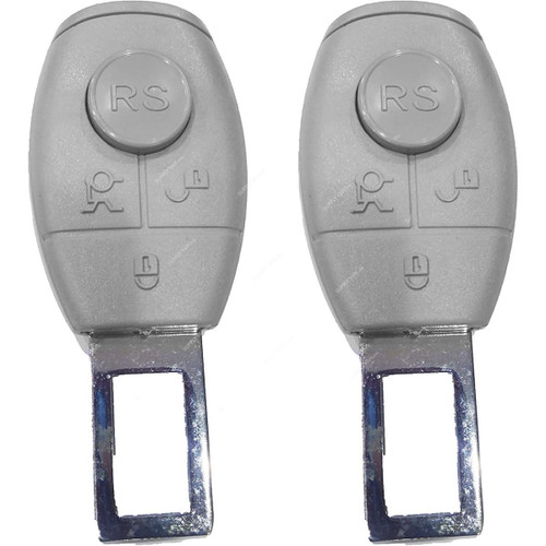 Adjustable Car Safety Seat Belt Buckle Clip, ABS Plastic/Metal, Grey, 2 Pcs/Pack