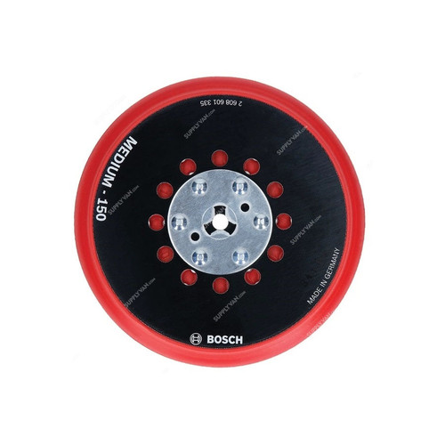 Bosch Multi-Hole Backing Pad For Random Orbital Sander, 2608601335, Medium Grit, 150MM Dia