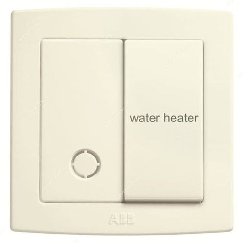 ABB DP Switch With 'Water Heater' Mark, AC120WH-82, Concept BS, 1 Gang, 1 Way, 250V, 20A, Ivory White