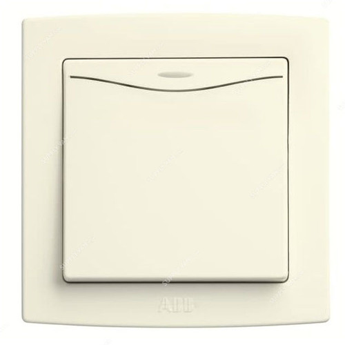 ABB Electrical Switch With LED, AC172-82, Concept BS, 1 Gang, 2 Way, 250V, 20A, Ivory White