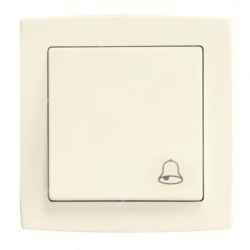 ABB Push Button Switch With Bell Symbol, AC429-82, Concept BS, 250V, 10A, Ivory White
