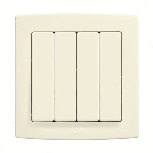 ABB Electrical Switch, AC108-82, Concept BS, 4 Gang, 2 Way, 250V, 10A, Ivory White