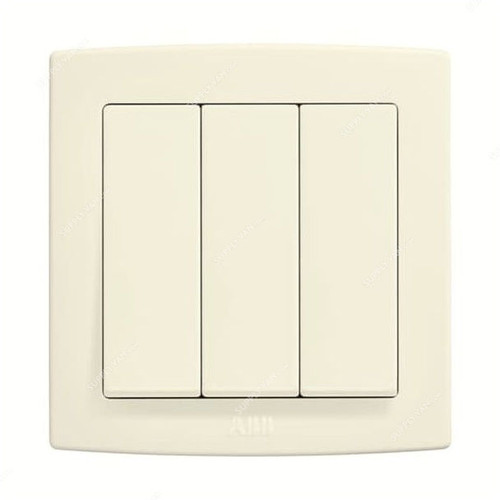 ABB Electrical Switch, AC121-82, Concept BS, 3 Gang, 2 Way, 250V, 16A, Ivory White