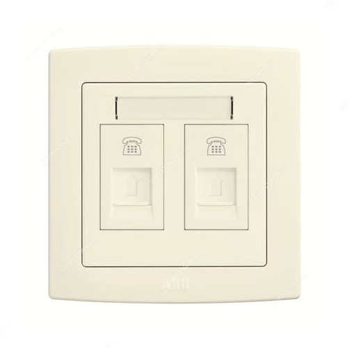 Abb Telephone Socket Outlet, AC322-82, Concept BS, Thermoplastic, 2 Gang, RJ11, Ivory White