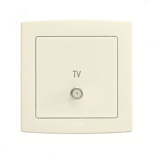 Abb F Type TV Socket Outlet, AC303-82, Concept BS, Thermoplastic, 1 Gang, Ivory White