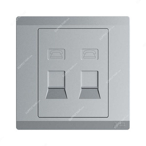 Abb Telephone Socket Outlet, BL322-G, lnora, 2 Gang, RJ11, Classic Grey