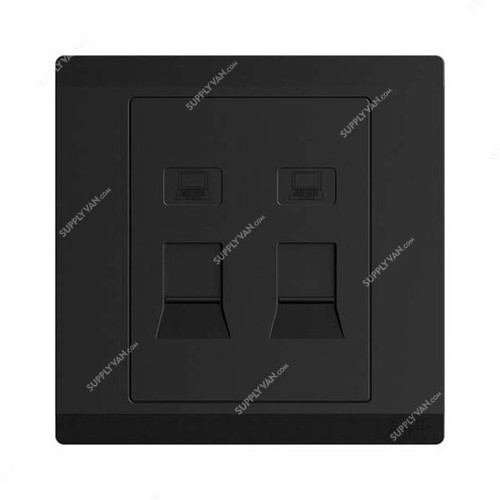 Abb Data Socket Outlet, BL329-885, lnora, 2 Gang, RJ45, Cat 6, Starry Black