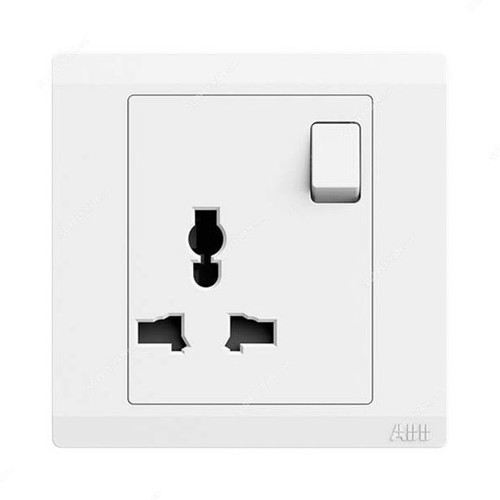 Abb Single Pole Universal Switch Socket, BL294, Inora, 1 Gang, 13A, White