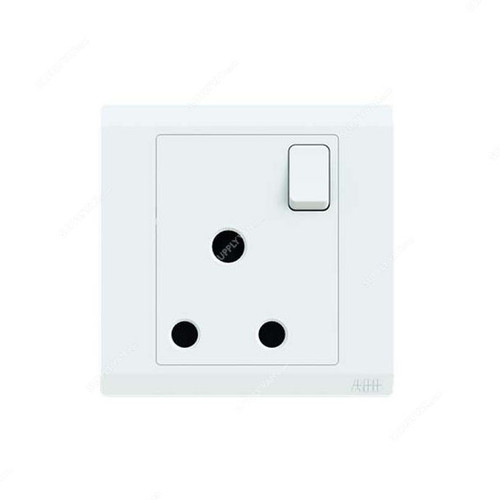 Abb Single Pole Switch Socket, BL209, Inora, 1 Gang, 15A, White