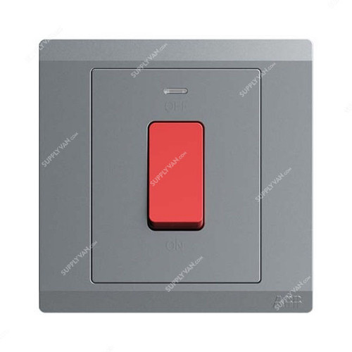 Abb DP Switch With Neon, BL179-G, Inora, 1 Gang, 1 Way, 45A, Classic Grey