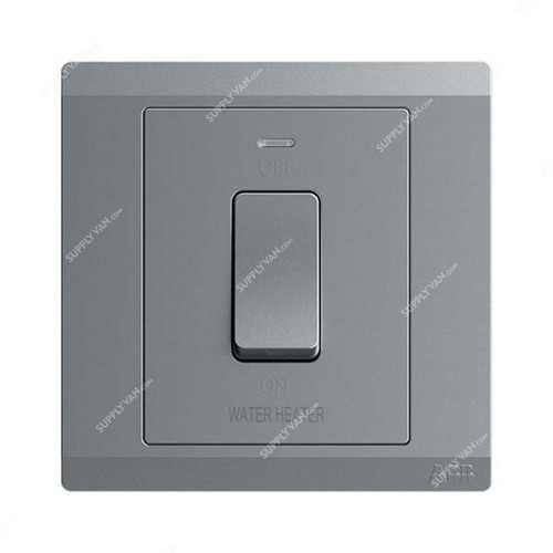 Abb DP Switch With Neon, BL171WH-G, Inora, 1 Gang, 1 Way, 20AX, Classic Grey