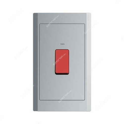 Abb DP Switch With Neon, BL143-G, Inora, 1 Gang, 1 Way, 45AX, Classic Grey