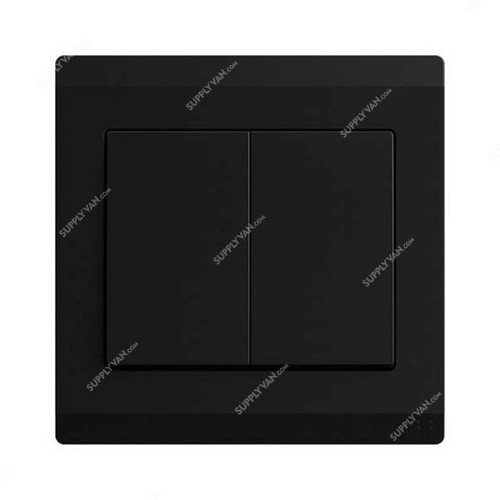 Abb Electrical Switch, BL102-855, Inora, 2 Gang, 1 Way, 10AX, Starry Black