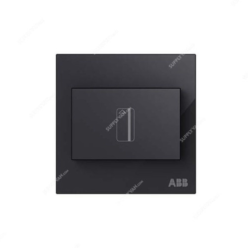 ABB Key Card Switch With LED, AM40244-BG, Millenium, 16A, Black Glass