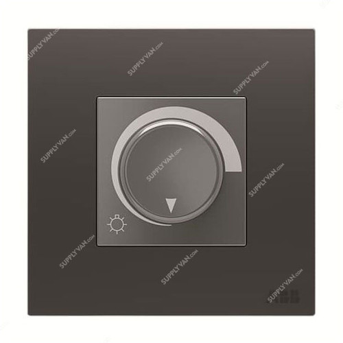 ABB Basic Rotary Dimmer With Frame, AM41344-SB, 1 Gang, 400W, Silk Black