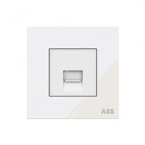 ABB BT Secondary Telephone Socket, AM30644-WG, Millenium, 1 Gang, RJ11/RJ12, White Glass