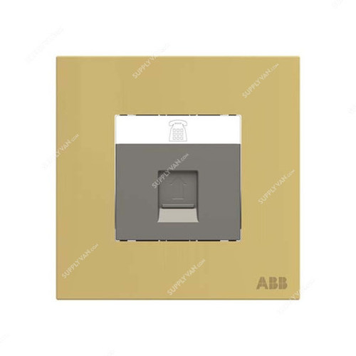 ABB Telephone Socket, AM32144-MG, Millenium, 4P, 1 Gang, RJ11, Matt Gold