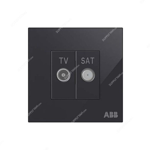 ABB TV and SAT Socket, AM31344-BG, Millenium, 1 Gang, Black Glass