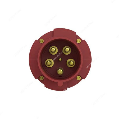 Abb Industrial Plug, 463-P6, 346-415V, IP44, 63A, 3P+N+E, Red