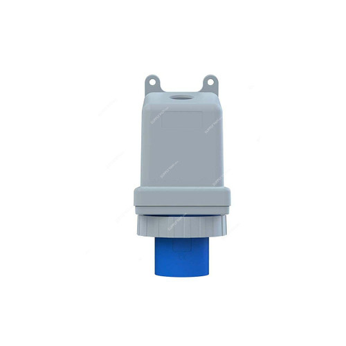 Abb Wall Mounted Socket Inlet, 263BS6W, 200-250V, IP67, 63A, 2P+E, Blue
