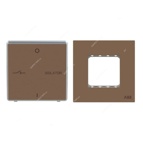 ABB Fan Isolator With Double Rocker Frame, AMD13444-MO+AMD5144-MO, Millenium, 3P, 10A, Mocha Brown