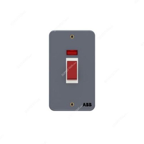 Abb Dual Pole Electrical Switch With LED, BM177, Metal Clad Series, Urea, 1 Gang, 45A