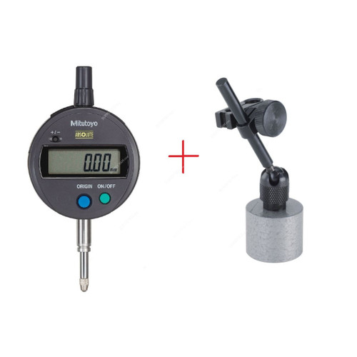 Mitutoyo Digital Dial Indicator With Magnetic Stand, 543-781PLUS7010S, Range 12.7MM