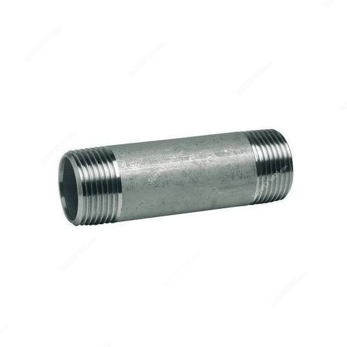 BIS Pipe Threaded Nipple, Galvanised Iron, 1/2 x 1/4 Inch