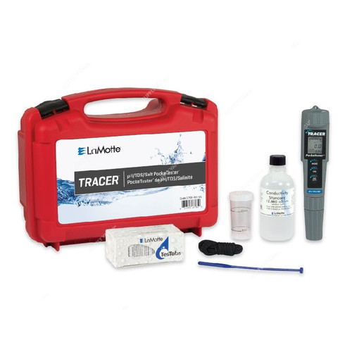 Lamotte pH/Salt/TDS/Temp Tracer PockeTester, 1766-KIT-01, 0 to 14.00 pH, 0 to 65 Deg.C