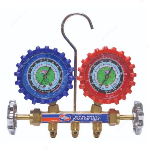 Uniweld 2-Valve Brass Manifold Gauge, QAL3SM-5, 63MM