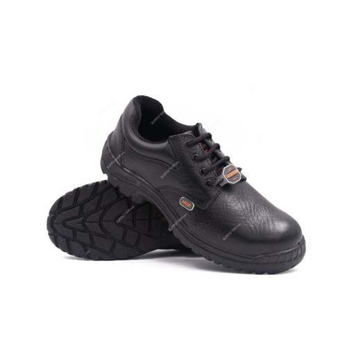 Hillson Mono Density Steel Toe Safety Shoes, HARGLA, Argo, Leather, Low Ankle, Size46, Black