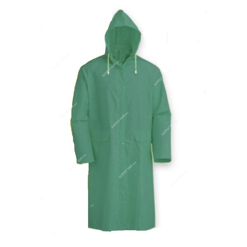 Rain Coat, RS25A, PVC, 0.28MM Thk, XL, Green