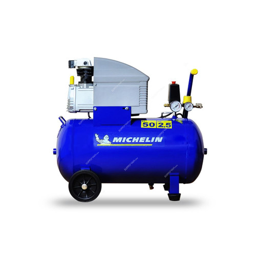 Michelin Professional Air Compressor, MB5025, 1800W, Single Phase, 2.5 HP, 10 Bar, 50 Ltrs Tank Capacity