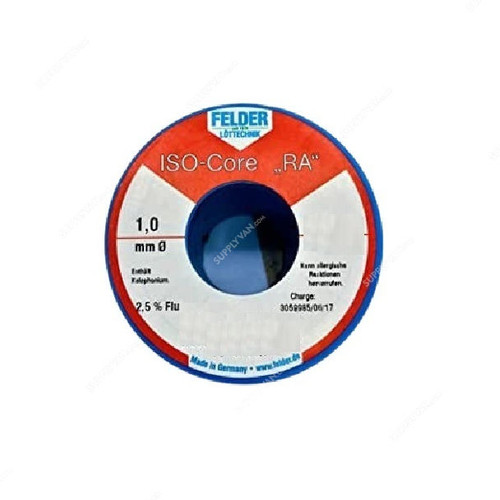 Felder Soft Soldering Wire, 18401027, Iso-Core RA, 1MM Dia, 454GM